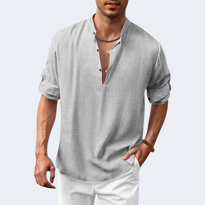 Sebastién Modern Linen Henley Shirt